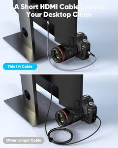 Câble <span class=keywords><strong>HDMI</strong></span> vers <span class=keywords><strong>Mini</strong></span> <span class=keywords><strong>HDMI</strong></span> tressé haute vitesse SYONG 6,6 pieds avec gaine en PVC, prend en charge la 3D et la 4K60Hz pour projecteur et moniteur - Product Image 5