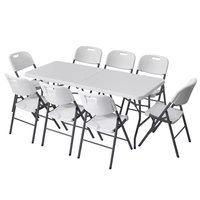 Mobilier d'extérieur Table moderne portable en plastique Table de jardin pliante Chaise de jardin