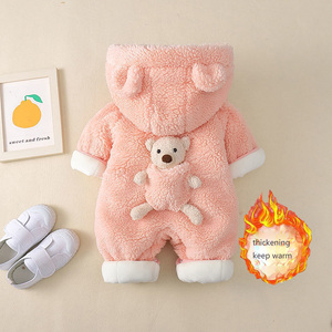 <strong>Baby</strong> <strong>Winter</strong> <strong>Clothes</strong> With Thick Hat Outdoor Crawling Suit Newborn Cartoon Warm Jumpsuit Infant Cotton-padded <strong>Clothes</strong> Rompers - Product Image 4