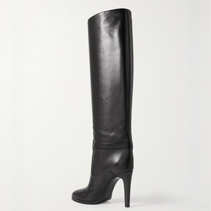 Bottes hautes en daim pour femmes, coupe large, grandes tailles 46, à talons hauts et bout pointu, modèle long et robuste - Product Image 6