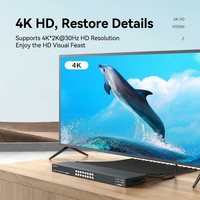 Commutateur KVM 16 ports vers 1 HDMI 4K 30Hz compatible multi-OS USB 2.0 et EDID avec télécommande IR et commutateur de panneau