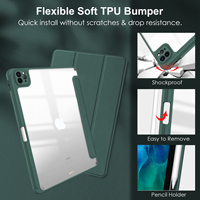 Étui pour tablette pour Ipad 10.9 2020/2022 Transparent Pc couverture arrière couverture souple pour Apple Ipad Air 4/5 étui porte-crayon
