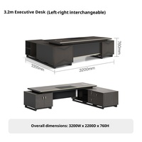 Bureau simple moderne de luxe léger en MDF personnalisable à usage commercial, grand bureau individuel pour superviseur de bureau avec quincaillerie de haute qualité
