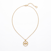 Collier Triple Lune G&G en laiton plaqué or 18 carats avec pendentif en quartz, bijoux spirituels de guérison, vente en gros, logo personnalisé