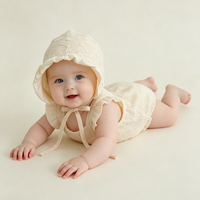 Chapeaux et casquettes pour bébé fille en dentelle et coton de couleur unie, bonnets pour nouveau-né et tout-petit, chapeau souple de type bob, chapeau de pêcheur vintage à carreaux