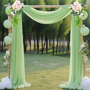 Boda arco drapeado velos cortina boda decoración suministros exquisita boda ceremonia recepción Swag Decoración