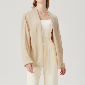 Weshallo Primavera Verano Seda <span class=keywords><strong>Lino</strong></span> Prendas de punto Suéter Cárdigans de punto fino personalizados para mujeres - Product Image 5