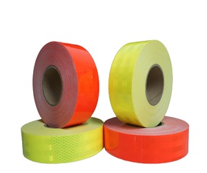 Ruban d'avertissement <span class=keywords><strong>rétro</strong></span> réfléchissant Microprisme pour véhicule utilitaire ruban adhésif <span class=keywords><strong>jaune</strong></span> chaux fluorescent marquage réfléchissant DOT - Product Image 1