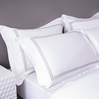 SANHOO Hôtellerie Textile – Parure de lit brodée 100 % coton, 800 fils, pour lits Queen Size