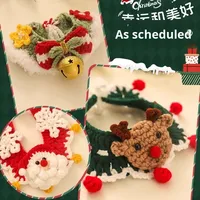 Pet Yuan solide hiver écologique chat collier chat cou écharpe chien cou accessoire décoration de noël mignon tissé collier pour animaux de compagnie