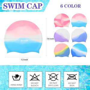 <span class=keywords><strong>Bonnet</strong></span> <span class=keywords><strong>de</strong></span> piscine en silicone imprimé avec logo personnalisé Dome College imperméable extra <span class=keywords><strong>large</strong></span> pour femmes et enfants pour les sports nautiques - Product Image 2