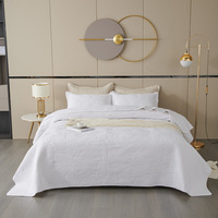 Ensemble de literie minimaliste, taie d'oreiller respirante et douce pour la peau, motif linéaire uni, ensemble de couvre-lit 100% coton pour la maison