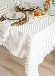 1cm Yarn Dyed <strong>Stripe</strong> Linen <strong>Table</strong> <strong>Cloth</strong> French Washed Pure Linen Napkin Home Dining Decor Custom Size <strong>Table</strong> Linen - Product Image 3