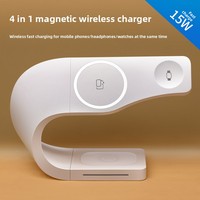 Station de charge sans fil magnétique en plastique quatre-en-un, chargeur rapide 10W, cadeau d'entreprise pour les clients
