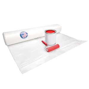 Film plastique transparent LDPE 4 mil 20' x 50' pour peinture et construction en rouleau - Product Image 1