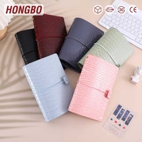 Hongbo meilleure vente 8 couleurs or-anneau A6 cuir de Crocodile mince budget classeur planificateur de voyage comme élastique argent farce organisateur