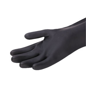 Guantes de Trabajo de Seguridad Industrial Dongfanghong OEM, Extra Largos, Resistentes a Ácidos y Álcalis, de Látex Natural Negro - Product Image 6