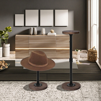 Hauteur réglable Simple bois brûlant bureau porte-chapeau perruque support industriel métal Tube réglable chapeau support organisateur de bureau