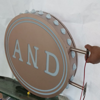 Boîtes lumineuses publicitaires, lettres rondes personnalisées, logo mural 3D, enseigne lumineuse pour fête, CRI 90 élevé, boîte lumineuse en acier inoxydable