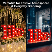 Lettres lumineuses LED YTSF-G13 en polycarbonate, alimentation CC, fixation murale pour devantures de magasins et ambiance festive