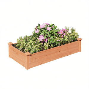 Fioriera Rettangolare Rialzata in Legno per Giardino, da Montare su Terrazza Esterna, per Composizioni Floreali Stagionali - Product Image 1