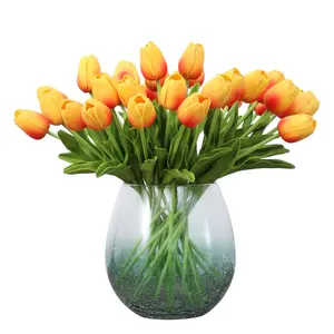 Groothandel Pu Real Touch Tulp Bloem Kunstmatige Bloem Bruiloft Simulatie Bloem Home Decoratie Mini Tulp