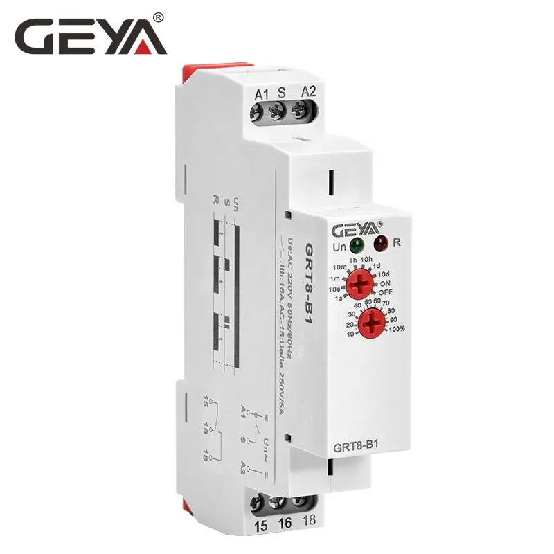 GEYA Marca Superiore Della Cina di GRT8-A/B Guida Din 230V Relè on off Timer DC Timer Elettrico I Prezzi