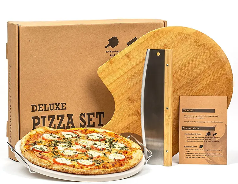 XL 4 parça Pizza taşı Set 15 "termal şok dayanıklı Pizza pişirme taşı