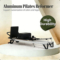 Machine de Pilates Reformer pliable en bois de hêtre et aluminium argenté, pour la maison, le yoga et le fitness, vente directe usine, promotion exceptionnelle