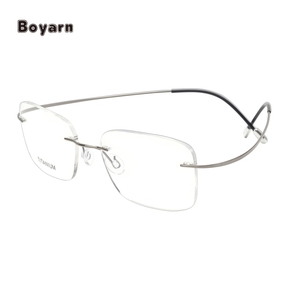 Boyarn Fashion <span class=keywords><strong>B</strong></span> montature per occhiali senza montatura in titanio occhiali da vista quadrati ottici montatura per occhiali per occhiali da donna uomo - Product Image 3