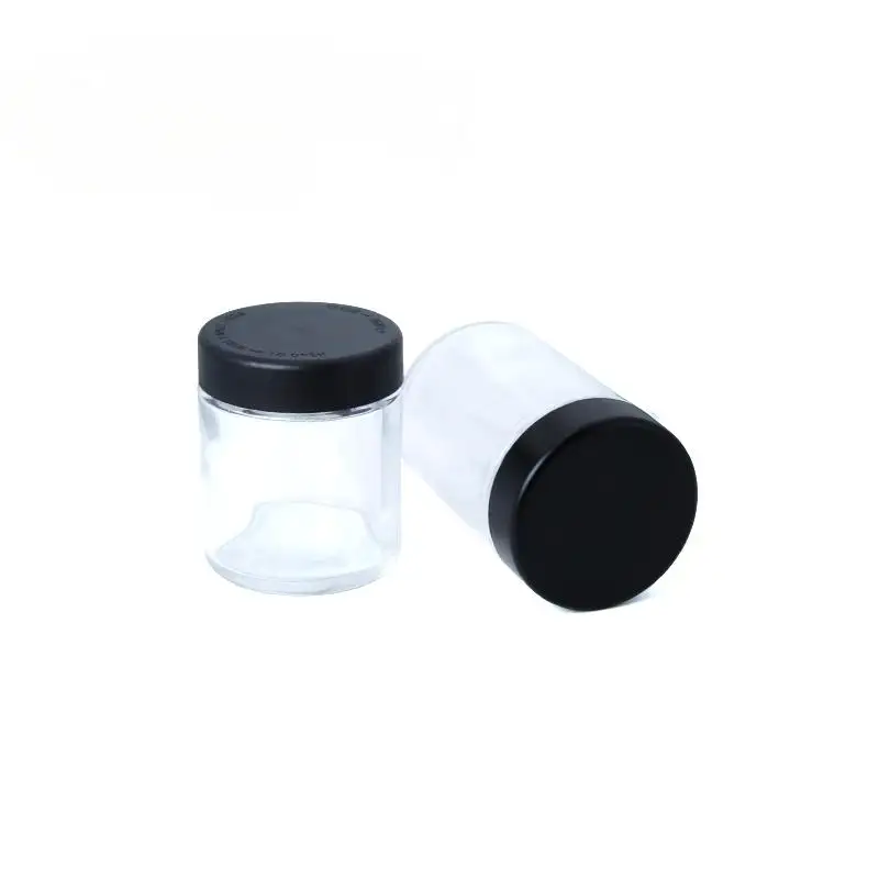 मिनी 3जी 5जी 7जी चाइल्ड-प्रूफ ग्लास कॉन्सेंट्रेट जार प्लास्टिक कैप के साथ गांजा तेल जार पैकेजिंग के लिए छोटा बाल प्रतिरोधी कंटेनर