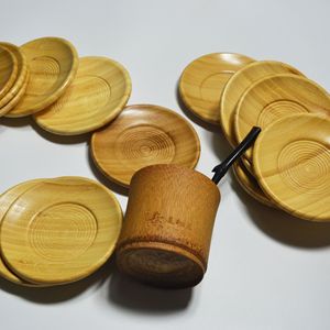Bamboo Round Dishes Small Size Minimalist Design For Party Food Sushi Pastry Tea Saucers ZD 01 - Product Image 3