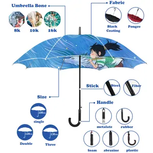 Suppliers Manufacturer Windproof Golf Umbrellas Logo Full Digital Printing Promotional Branded Custom Automatic Umbrella