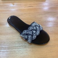 Unisex pantoffels met luipaardprint, gebreid fleece, gevoerd met schapenvacht en schapenvachtzool voor de winter