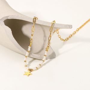 สร้อยคอไข่มุกธรรมชาติขายดี พร้อมจี้รูปดาวสแตนเลสสำหรับผู้หญิง - Product Image 3