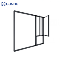 Fenêtres résidentielles modernes GONHO à double vitrage trempé insonorisé, à lamelles en aluminium, avec ouverture horizontale pour la maison