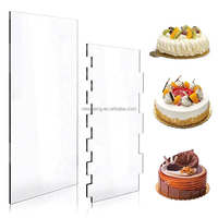 Ensemble de disques à gâteau carrés en acrylique-Grattoir à gâteau en acrylique transparent fondant crème bord plus lisse outils de décoration