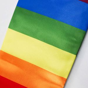 ผ้าพันคอสำเร็จการศึกษาสำหรับผู้ใหญ่ ลายสายรุ้ง LGBT สำหรับงานเฉลิมฉลองวันเกย์ไพรด์ ผลิตจากผ้าซาตินโพลีเอสเตอร์ 100% สำหรับนักเรียนต่างชาติ - Product Image 3