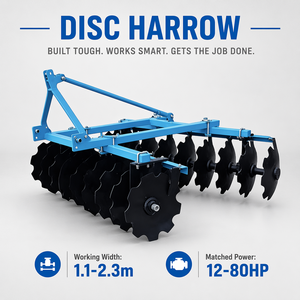 Herse à disques robuste combinée avec <span class=keywords><strong>broyeur</strong></span> de sol pour le défrichement, le désherbage et le labourage, herse à disques tractée par tracteur 80 CV pour la ferme - Product Image 3