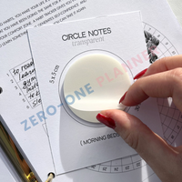 Ensemble de blocs-notes transparents réutilisables personnalisés en forme de cœur, carré ou rond, avec logo, spirale, notes adhésives