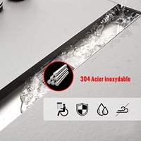 Drain de douche carré brossé avec bride Douche en acier inoxydable SUS 304 de 4 pouces avec passoire à cheveux amovible