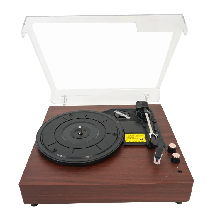 Retro Muziekspeler Collectie Transparante Stofkap Bt Aux Usb 45 Rpm Geavanceerde Vinyl Platenspeler