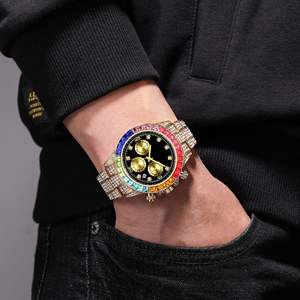 Montre de luxe pour homme, style hip-hop, à quartz, avec diamants et strass, design brillant, très tendance - Product Image 5