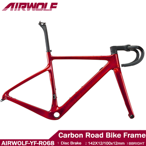 Cadre de vélo de route en fibre de carbone Airwolf T1100, ensemble de cadre de vélo de route 700*40c, cadres de cyclocross, ensemble de cadre de vélo de route, cadre de vélo de route à frein à disque de course - Product Image 2