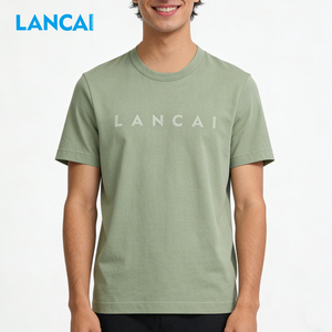 Lancai Wholesale Blank T <b>Shirt</b> Custom 100% Cotton T-<b>Shirt</b> Printing Logo for <b>Mens</b> Plain t <b>Shirts</b> Printed White Black T <b>Shirt</b> - Product Image 1