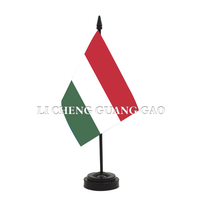 Drapeau de table hongrois neuf, noir, à pointe, mini-bannière patriotique pour décoration de salle de réunion formelle en intérieur ou bureau