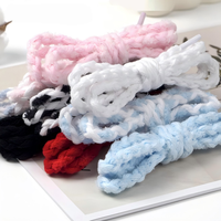 Lacets plats en peluche tricotée Olian de 8 mm de large, lacets de remplacement doux et colorés pour baskets et chaussures décontractées