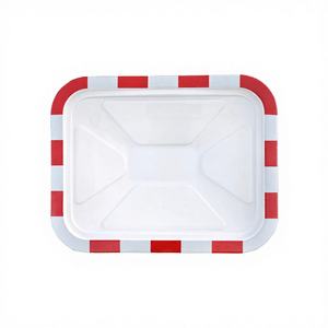 Acryl-Kunststoff-Niedrigflug-Inspektionsspiegel Hochsichtbarer Rand Rot-Weiß Gestreifter Straßenreflektorspiegel - Product Image 4