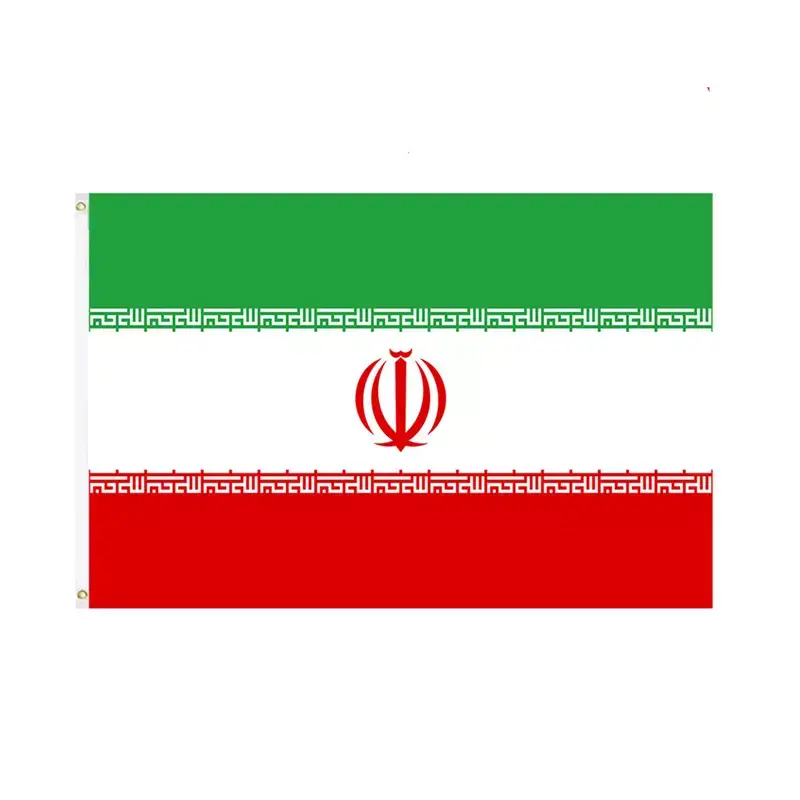 จีนโรงงานแหล่งที่ดีขายตรงสีแดงสีขาวสีเขียว75d โพลีเอสเตอร์อิหร่านธงประจำชาติสำหรับตกแต่ง