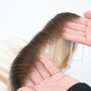 ท็อปเปอร์ผมแท้รัสเซีย Yuanzhen Hairline Front Toppers พร้อมเชือกผูกสำหรับผู้หญิง  ขนาด 13x2 นิ้ว  แบบลูกไม้ด้านหน้า - Product Image 1